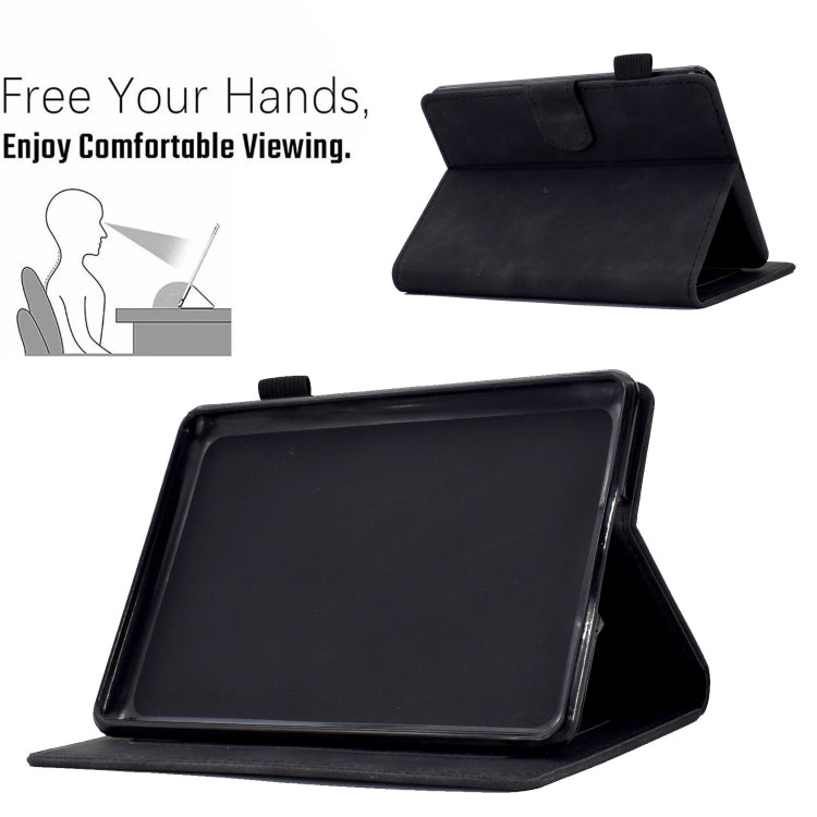 For Amazon Kindle Paperwhite 4/3/2/1 Peony Butterfly Embossed Leather Smart Tablet Case(Black)
