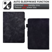 For Amazon Kindle Paperwhite 4/3/2/1 Peony Butterfly Embossed Leather Smart Tablet Case(Black)