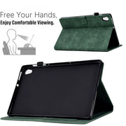 For Lenovo Tab M10 Gen 2 Peony Butterfly Embossed Leather Smart Tablet Case(Green)