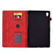 For Lenovo Tab M10 Gen 2 Peony Butterfly Embossed Leather Smart Tablet Case(Red)