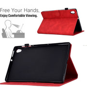 For Lenovo Tab M10 Gen 2 Peony Butterfly Embossed Leather Smart Tablet Case(Red)