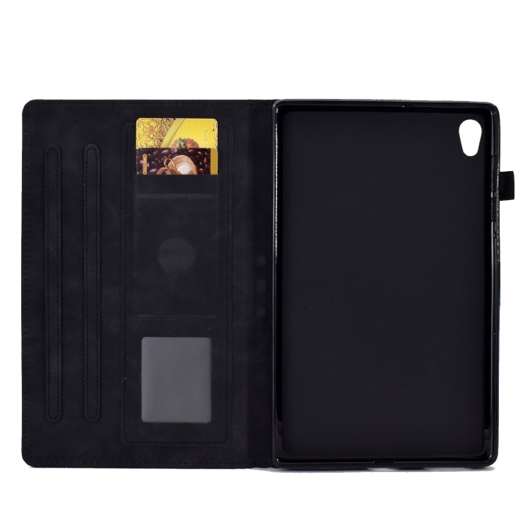 For Lenovo Tab M10 Gen 2 Peony Butterfly Embossed Leather Smart Tablet Case(Black) - Lenovo by PMC TechLife | Online Shopping South Africa | PMC TechLife | Buy Now Pay Later Mobicred