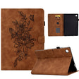 For Lenovo Tab M10 Plus 3rd Gen Peony Butterfly Embossed Leather Smart Tablet Case(Brown) - Lenovo by PMC TechLife | Online Shopping South Africa | PMC TechLife | Buy Now Pay Later Mobicred