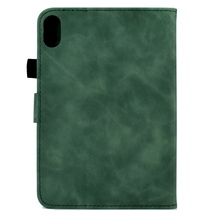 For Lenovo Tab P11 Peony Butterfly Embossed Leather Smart Tablet Case(Green)