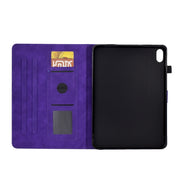 For Lenovo Tab P11 Peony Butterfly Embossed Leather Smart Tablet Case(Purple)