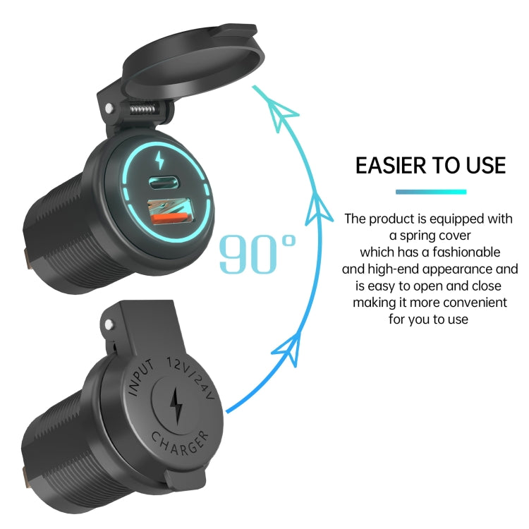 ZH-1786A2 QC3.0 USB-A + Type-C Dual Interface Car Charger, Cable Length: 60cm - DIY Modified Charger by PMC TechLife | Online Shopping South Africa | PMC TechLife | Buy Now Pay Later Mobicred