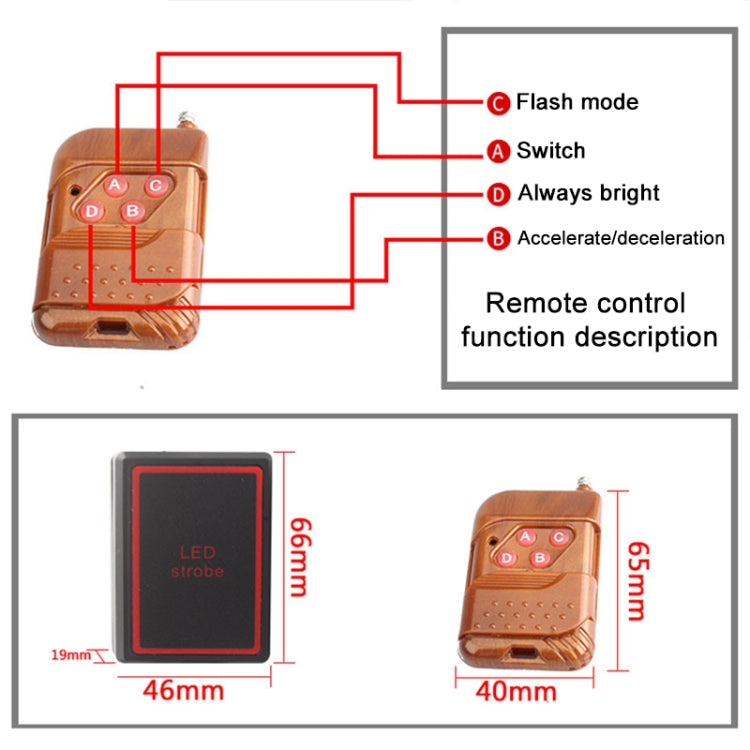 4 in 1 Car 12LEDs Grille Flash Lights Warning Lights with Wireless Remote Control, Color:Yellow - Warning Lights by PMC TechLife | Online Shopping South Africa | PMC TechLife | Buy Now Pay Later Mobicred