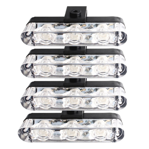 4 in 1 Car 12LEDs Grille Flash Lights Warning Lights with Wireless Remote Control, Color:Yellow White