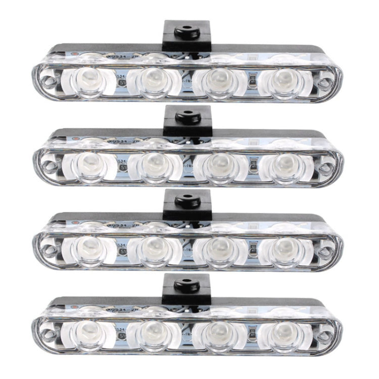 4 in 1 Car 16LEDs Grille Flash Lights Warning Lights with Wireless Remote Control(Red Blue)