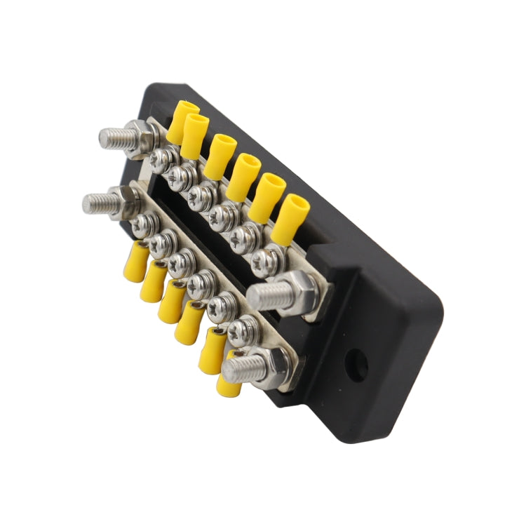 CP-3024 150A 12-48V RV Yacht Double-row 6-way Busbar with 16pcs Terminals(Black) - Booster Cable & Clip by PMC TechLife | Online Shopping South Africa | PMC TechLife | Buy Now Pay Later Mobicred