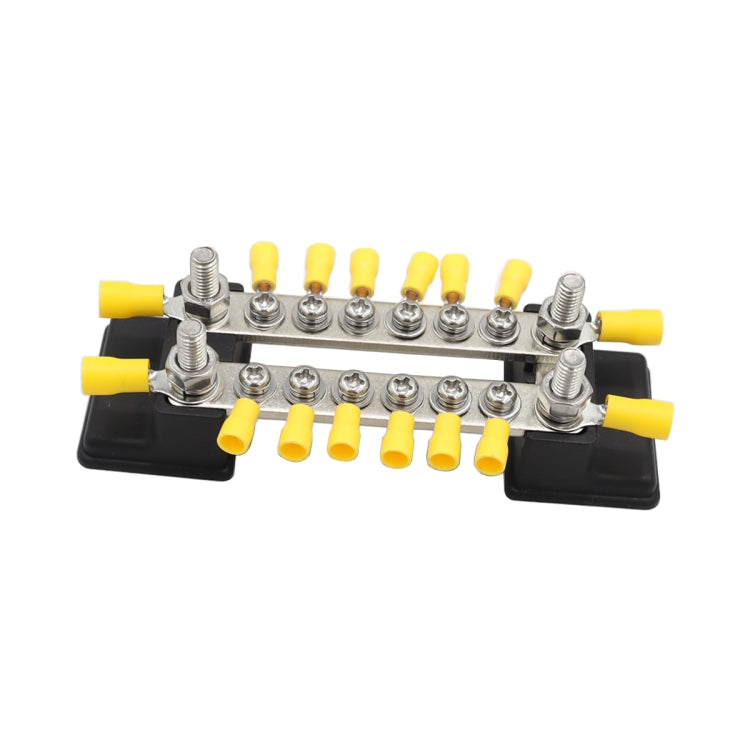 CP-3052 150A 12-48V RV Yacht Double-row 6-way Busbar with 16pcs Terminals(Black) - Booster Cable & Clip by PMC TechLife | Online Shopping South Africa | PMC TechLife | Buy Now Pay Later Mobicred