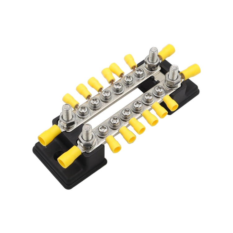 CP-3052 150A 12-48V RV Yacht Double-row 6-way Busbar with 16pcs Terminals(Black) - Booster Cable & Clip by PMC TechLife | Online Shopping South Africa | PMC TechLife | Buy Now Pay Later Mobicred