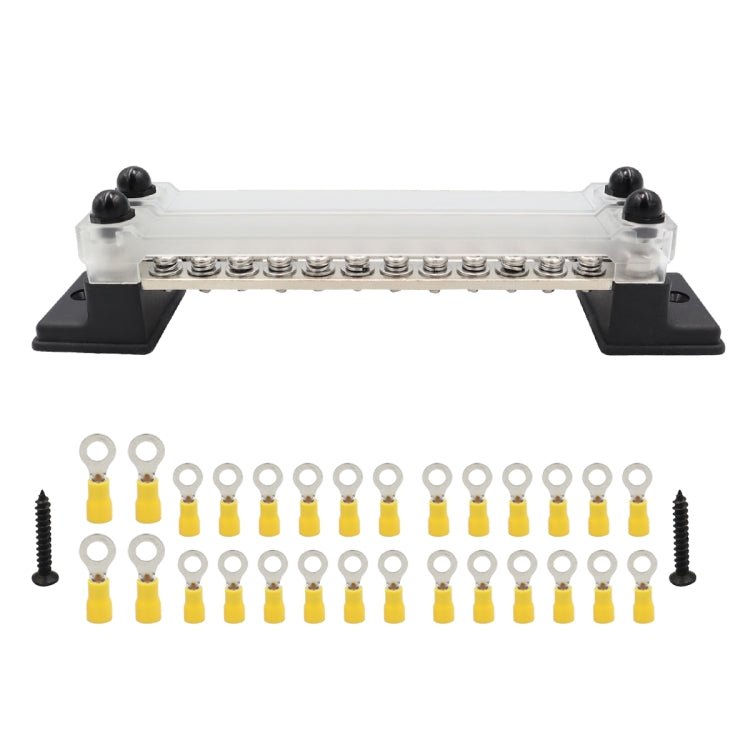 CP-3053 150A 12-48V RV Yacht Double-row 12-way Busbar with 28pcs Terminals(Black) - Booster Cable & Clip by PMC TechLife | Online Shopping South Africa | PMC TechLife | Buy Now Pay Later Mobicred