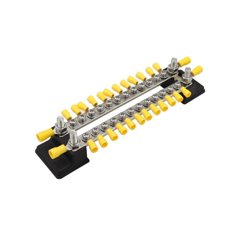 CP-3053 150A 12-48V RV Yacht Double-row 12-way Busbar with 28pcs Terminals(Black) - Booster Cable & Clip by PMC TechLife | Online Shopping South Africa | PMC TechLife | Buy Now Pay Later Mobicred