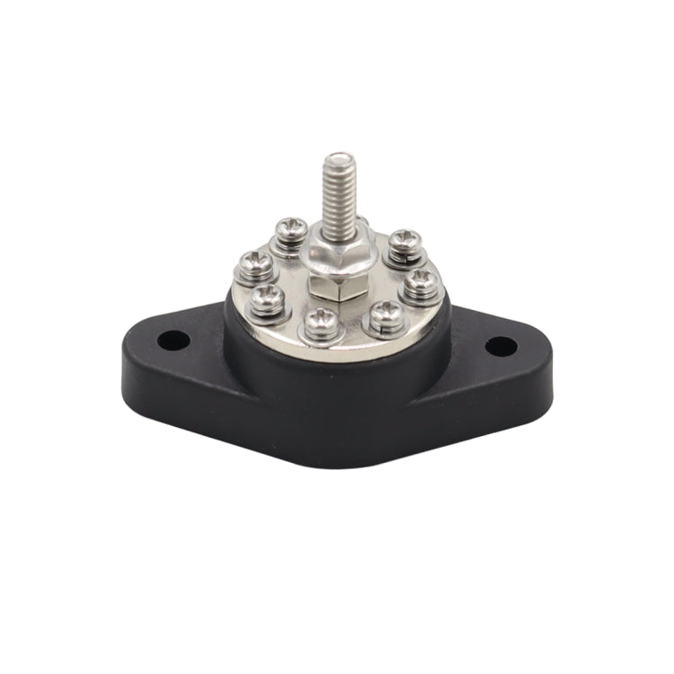 1/4 inch M6 RV Yacht 8-way Terminal Stud with 2 M5x20 Screws(Black) - Booster Cable & Clip by PMC TechLife | Online Shopping South Africa | PMC TechLife | Buy Now Pay Later Mobicred