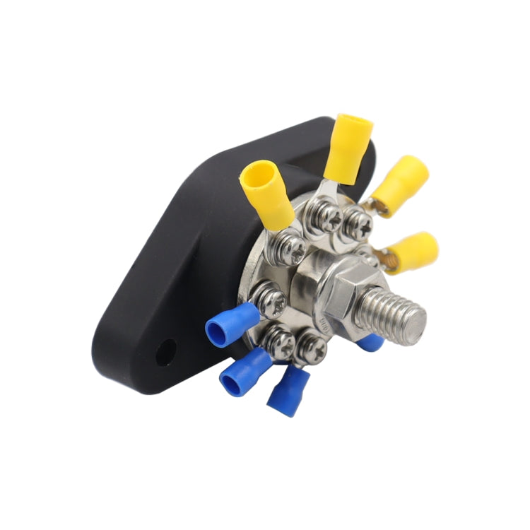 3/8 inch M10 RV Yacht 8-way Terminal Stud with 2 M5x20 Screws + 16pcs Terminals(Black) - free shipping - PMC TechLife - Order now!