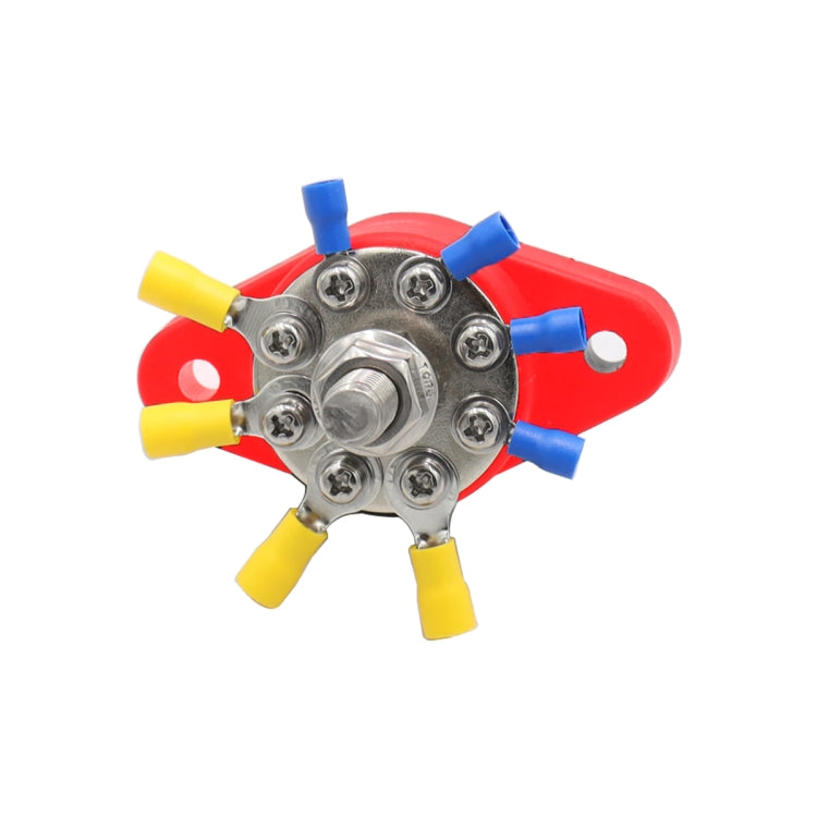 3/8 inch M10 RV Yacht 8-way Terminal Stud with 2 M5x20 Screws + 16pcs Terminals(Red) - Booster Cable & Clip by PMC TechLife | Online Shopping South Africa | PMC TechLife | Buy Now Pay Later Mobicred