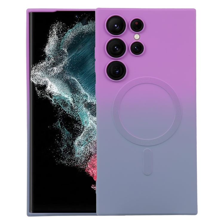 For Samsung Galaxy S22 Ultra 5G Liquid TPU Silicone Gradient MagSafe Phone Case(Purple Grey) - Galaxy S22 Ultra 5G Cases by PMC TechLife | Online Shopping South Africa | PMC TechLife