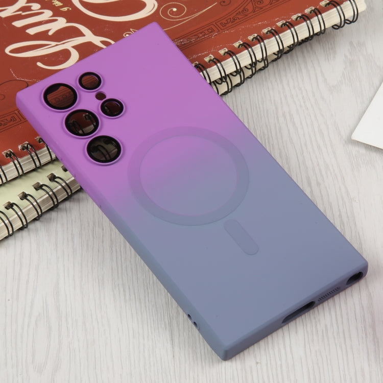 For Samsung Galaxy S22 Ultra 5G Liquid TPU Silicone Gradient MagSafe Phone Case(Purple Grey) - Galaxy S22 Ultra 5G Cases by PMC TechLife | Online Shopping South Africa | PMC TechLife