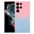 For Samsung Galaxy S22 Ultra 5G Liquid TPU Silicone Gradient MagSafe Phone Case(Pink Blue) - Galaxy S22 Ultra 5G Cases by PMC TechLife | Online Shopping South Africa | PMC TechLife