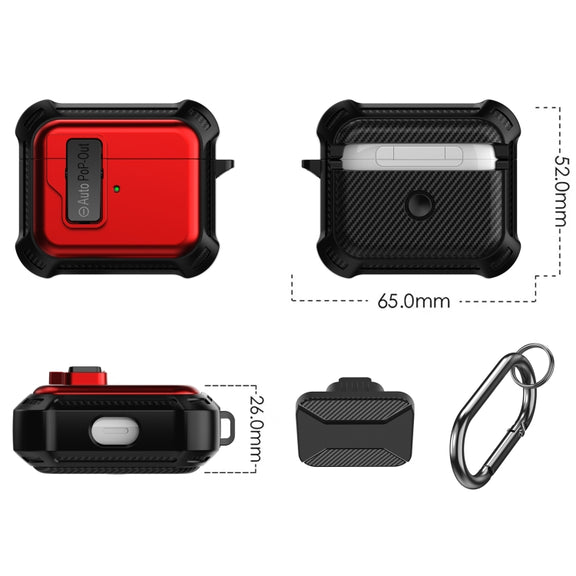 For AirPods 3 Signal Flag Wireless Earphones Case with Security Lock(Purple)