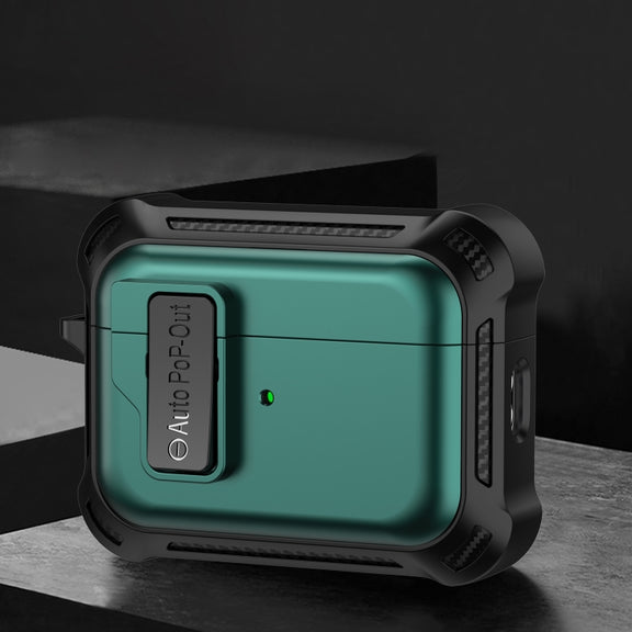 For AirPods Pro 2 Signal Flag Wireless Earphones Case with Security Lock(Green)