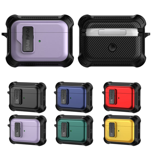 For AirPods Pro 2 Signal Flag Wireless Earphones Case with Security Lock(Black)