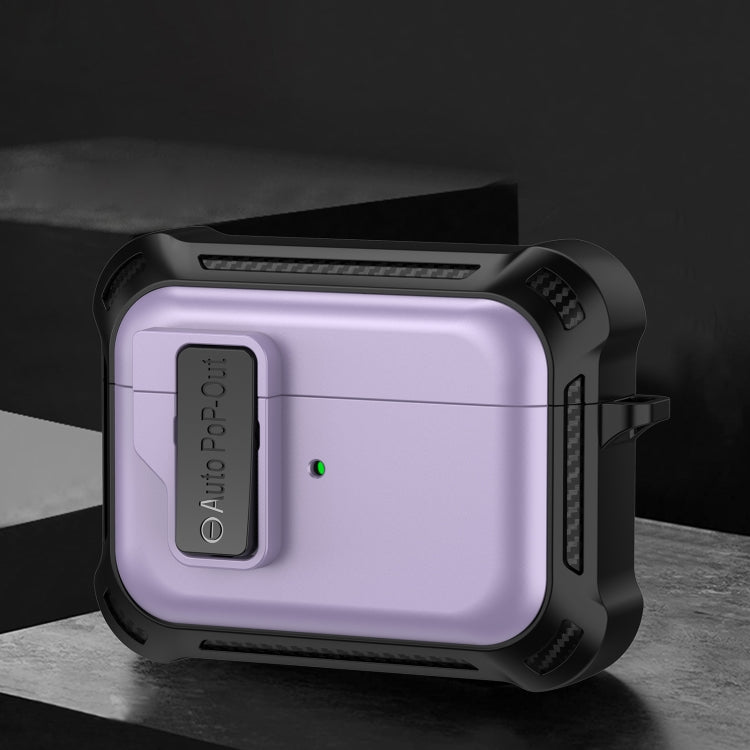 For AirPods Pro Signal Flag Wireless Earphones Case with Security Lock(Purple) - For AirPods Pro by PMC Jewellery | Online Shopping South Africa | PMC Jewellery | Buy Now Pay Later Mobicred