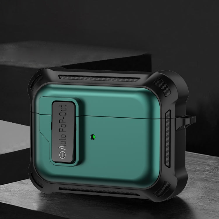 For AirPods Pro Signal Flag Wireless Earphones Case with Security Lock(Green) - For AirPods Pro by PMC Jewellery | Online Shopping South Africa | PMC Jewellery | Buy Now Pay Later Mobicred