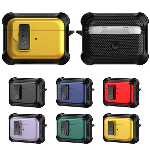 For AirPods Pro Signal Flag Wireless Earphones Case with Security Lock(Black)