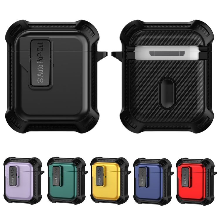 For AirPods 1 / 2 Signal Flag Wireless Earphones Case with Security Lock(Red)