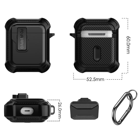 For AirPods 1 / 2 Signal Flag Wireless Earphones Case with Security Lock(Green)