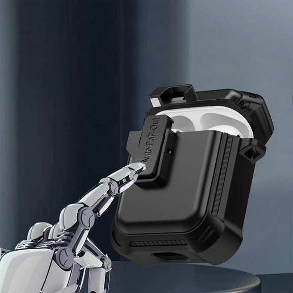 For AirPods 1 / 2 Signal Flag Wireless Earphones Case with Security Lock(Blue)
