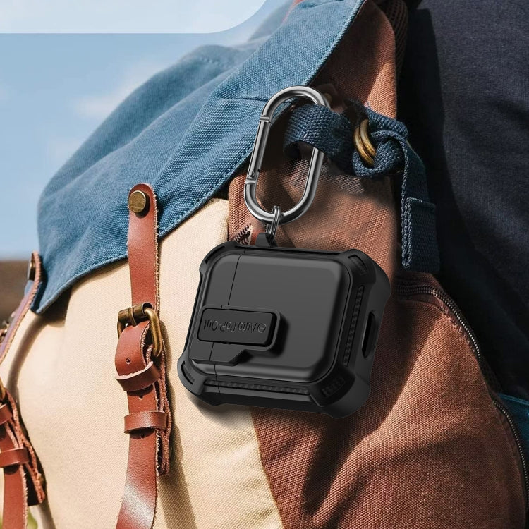 For AirPods 1 / 2 Signal Flag Wireless Earphones Case with Security Lock(Black) - For AirPods 1/2 by PMC Jewellery | Online Shopping South Africa | PMC Jewellery | Buy Now Pay Later Mobicred