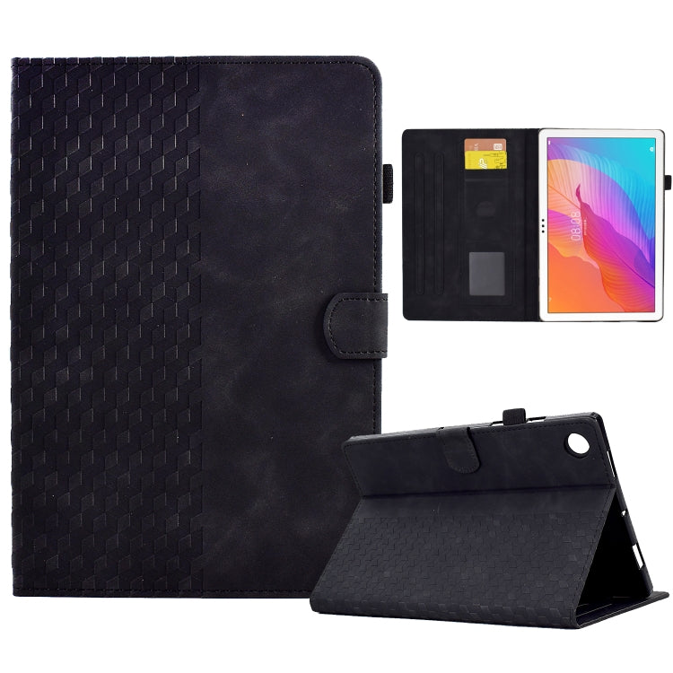 For Huawei MatePad T10 / T10S / Honor Tablet 6 Rhombus Embossed Leather Tablet Case(Black) - Honor by PMC TechLife | Online Shopping South Africa | PMC TechLife | Buy Now Pay Later Mobicred