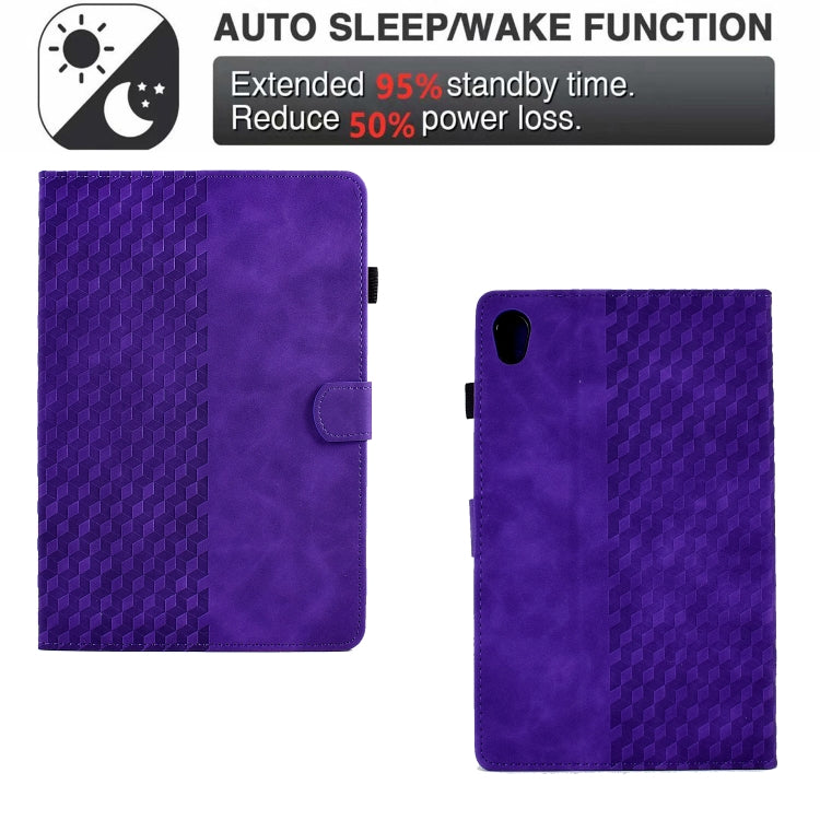 For Lenovo Tab M10 2nd TB-X306F/X306X Rhombus Embossed Leather Smart Tablet Case(Purple)