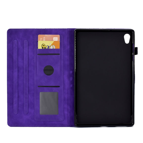 For Lenovo Tab M10 2nd TB-X306F/X306X Rhombus Embossed Leather Smart Tablet Case(Purple)