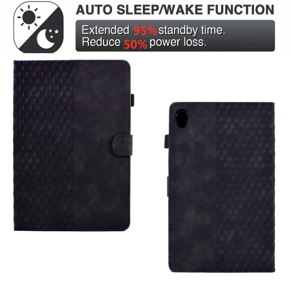 For Lenovo Tab M10 2nd TB-X306F/X306X Rhombus Embossed Leather Smart Tablet Case(Black)