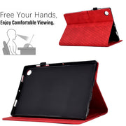 For Lenovo Tab M10 / M10 Plus FHD X606F Rhombus Embossed Leather Smart Tablet Case(Red)