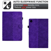 For Lenovo Tab M10 / M10 Plus FHD X606F Rhombus Embossed Leather Smart Tablet Case(Purple)