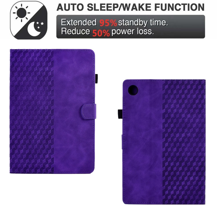 For Lenovo Tab M10 / M10 Plus FHD X606F Rhombus Embossed Leather Smart Tablet Case(Purple)