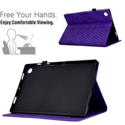 For Lenovo Tab M10 / M10 Plus FHD X606F Rhombus Embossed Leather Smart Tablet Case(Purple)