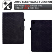 For Lenovo Tab M10 / M10 Plus FHD X606F Rhombus Embossed Leather Smart Tablet Case(Black)