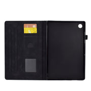 For Lenovo Tab M10 / M10 Plus FHD X606F Rhombus Embossed Leather Smart Tablet Case(Black)
