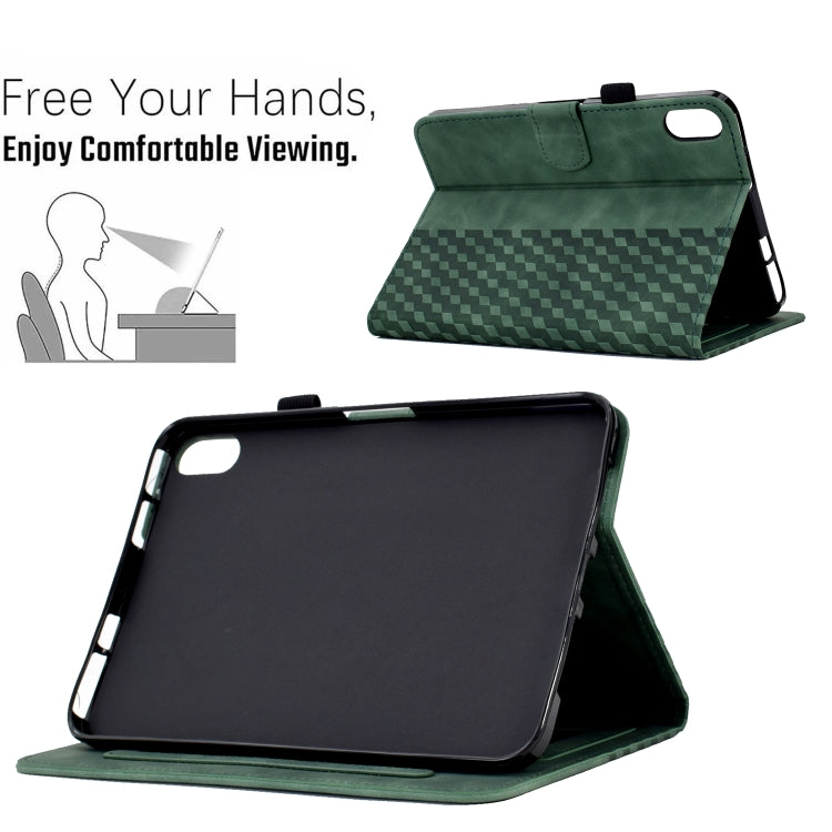 For Lenovo Tab P11 / J606F Rhombus Embossed Leather Smart Tablet Case(Green) - Lenovo by PMC TechLife | Online Shopping South Africa | PMC TechLife | Buy Now Pay Later Mobicred