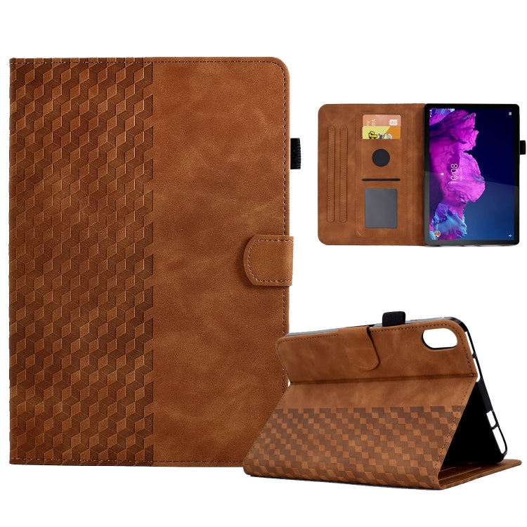For Lenovo Tab P11 / J606F Rhombus Embossed Leather Smart Tablet Case(Brown) - free shipping - PMC TechLife - Order now!