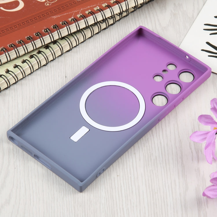 For Samsung Galaxy S23 5G Liquid TPU Silicone Gradient MagSafe Phone Case(Purple Grey) - Galaxy S23 5G Cases by PMC TechLife | Online Shopping South Africa | PMC TechLife