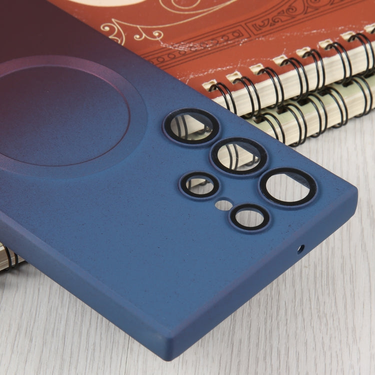For Samsung Galaxy S23 5G Liquid TPU Silicone Gradient MagSafe Phone Case(Blue Purple)
