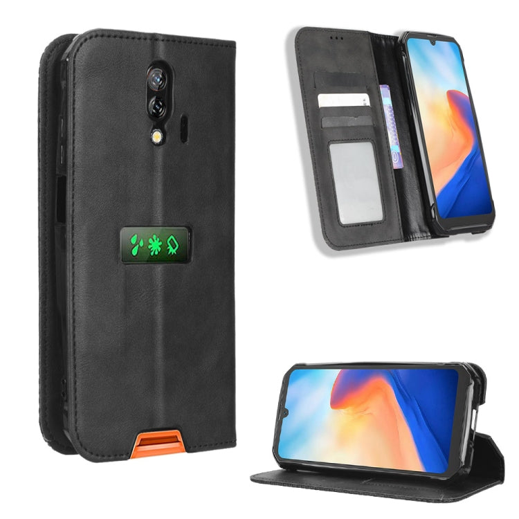 For Blackview BV7200 Magnetic Buckle Retro Texture Leather Phone Case(Black) - More Brand by PMC TechLife | Online Shopping South Africa | PMC TechLife