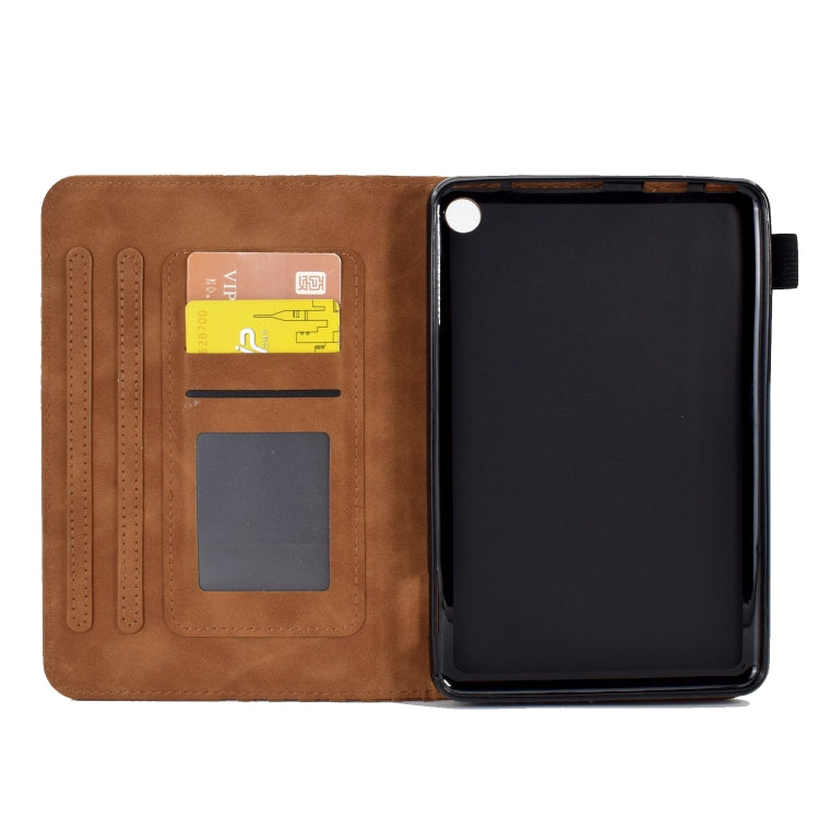 For Amazon Kindle Fire 7 2022 Rhombus Embossed Leather Tablet Case(Brown) - Amazon by PMC TechLife | Online Shopping South Africa | PMC TechLife | Buy Now Pay Later Mobicred